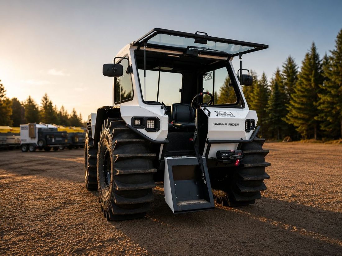 Swamp Rider SR-V Cabin with doors open and windshield raised