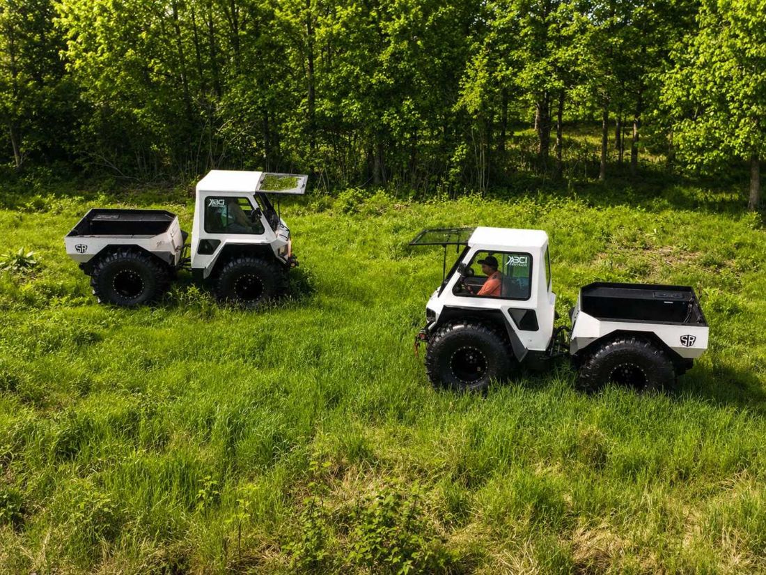 Two Swamp Rider units staged for a crew in northern Minnesota